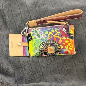 Consuela Multicolor Wristlet with Tan Strap
